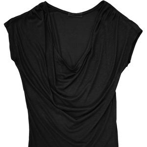 Uye Surana Black Drape Neck Jersey Knit Top